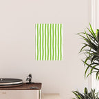 Green and White Cabana Stripes Palm Beach Preppy Poster Gallery Image 2