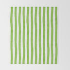 Green and White Cabana Stripes Palm Beach Preppy Throw Blanket Gallery Image 2