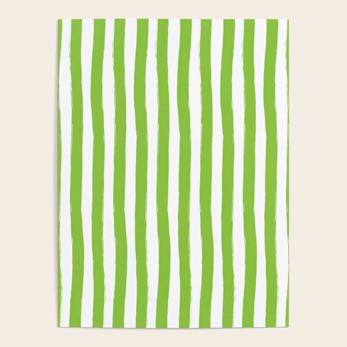 Green and White Cabana Stripes Palm Beach Preppy Poster Gallery Image 4