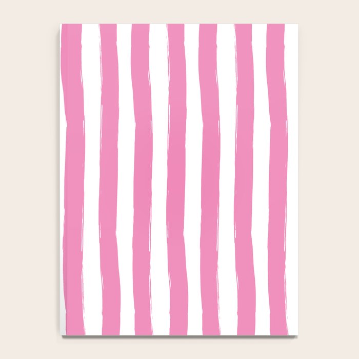 Pink and White Cabana Stripes Palm Beach Preppy Notebook Gallery Image 4