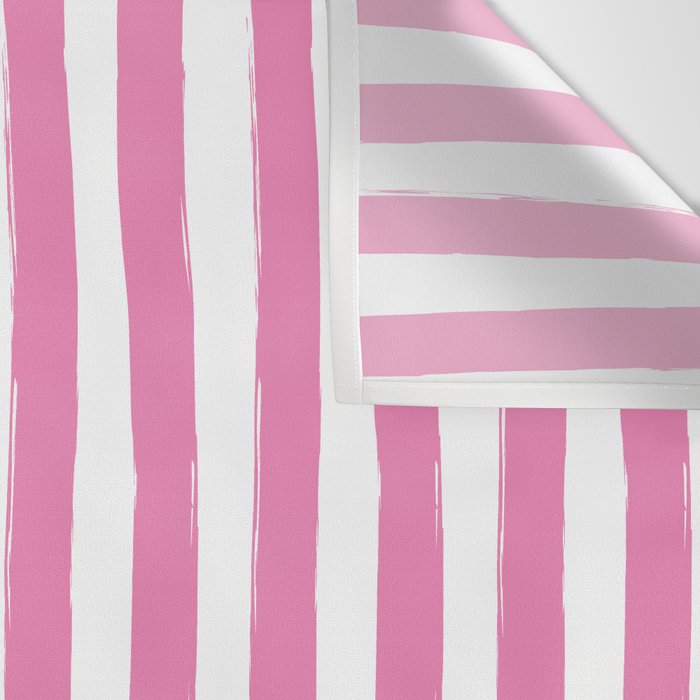 Pink and White Cabana Stripes Palm Beach Preppy Wall Tapestry Gallery Image 3