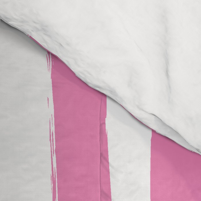 Pink and White Cabana Stripes Palm Beach Preppy Comforter Gallery Image 4