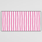 Pink and White Cabana Stripes Palm Beach Preppy Desk Mat Gallery Image 3