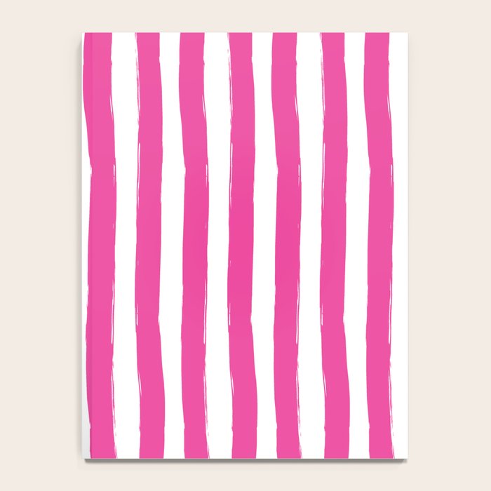 Pink and White Cabana Stripes Palm Beach Preppy Notebook Gallery Image 4
