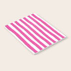 Pink and White Cabana Stripes Palm Beach Preppy Notebook Gallery Image 2