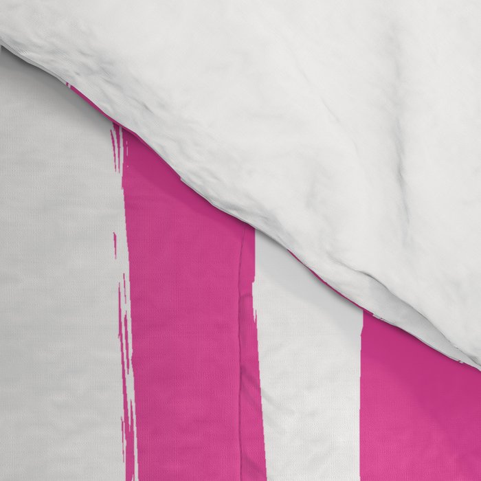 Pink and White Cabana Stripes Palm Beach Preppy Comforter Gallery Image 4