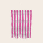 Pink and White Cabana Stripes Palm Beach Preppy Wall Hanging Gallery Image 1