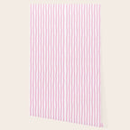 Pink and White Cabana Stripes Palm Beach Preppy Wallpaper Gallery Image 2