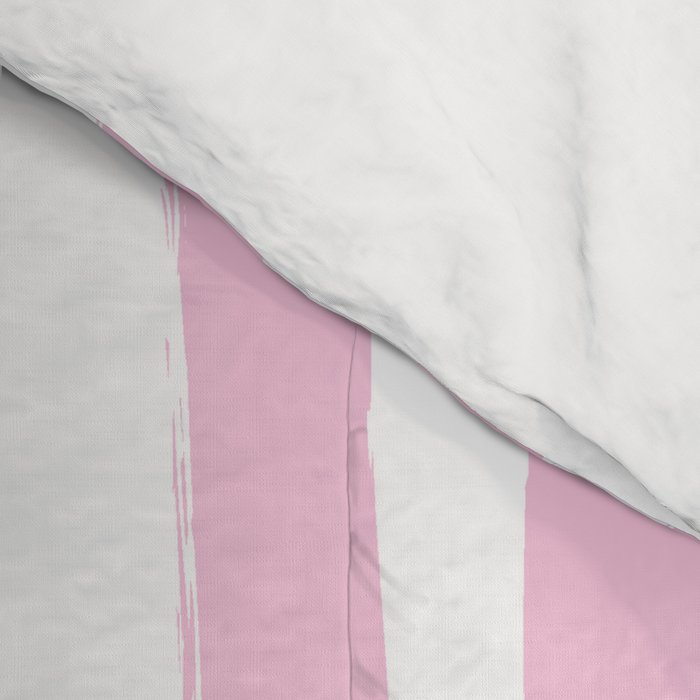 Pink and White Cabana Stripes Palm Beach Preppy Comforter Gallery Image 4