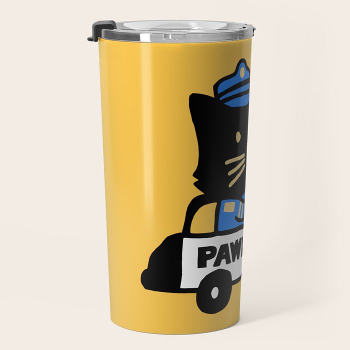 Here comes the cat pawlice Travel Mug Gallery Image 3