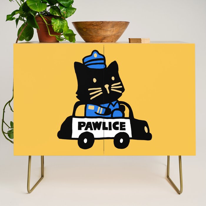 Here comes the cat pawlice Credenza Gallery Image 1