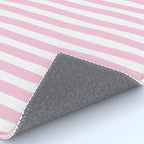 Pink and White Cabana Stripes Palm Beach Preppy Rug Gallery Image 4