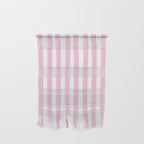 Pink and White Cabana Stripes Palm Beach Preppy Wall Hanging Gallery Image 1