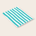 Turquoise and White Cabana Stripes Palm Beach Preppy Notebook Gallery Image 2