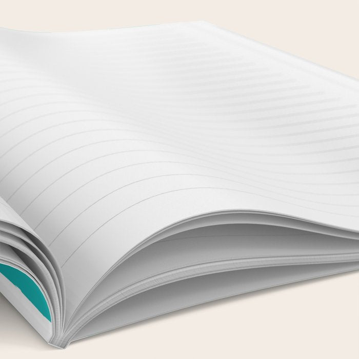 Turquoise and White Cabana Stripes Palm Beach Preppy Notebook Gallery Image 2