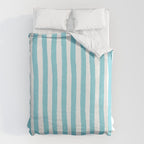 Turquoise and White Cabana Stripes Palm Beach Preppy Duvet Cover Gallery Image 6