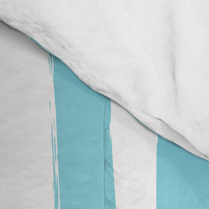Turquoise and White Cabana Stripes Palm Beach Preppy Comforter Gallery Image 4