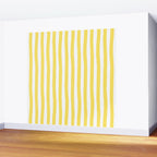Yellow and White Cabana Stripes Palm Beach Preppy Wall Mural Gallery Image 2