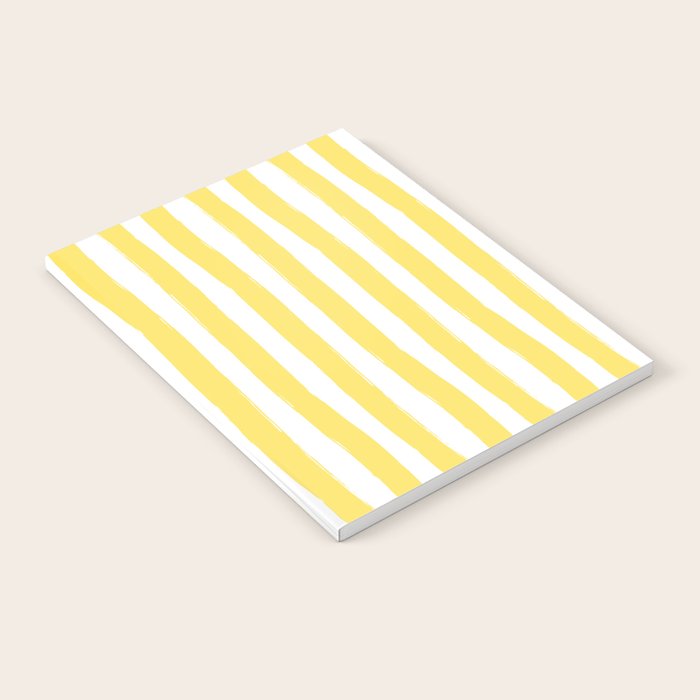 Yellow and White Cabana Stripes Palm Beach Preppy Notebook Gallery Image 2