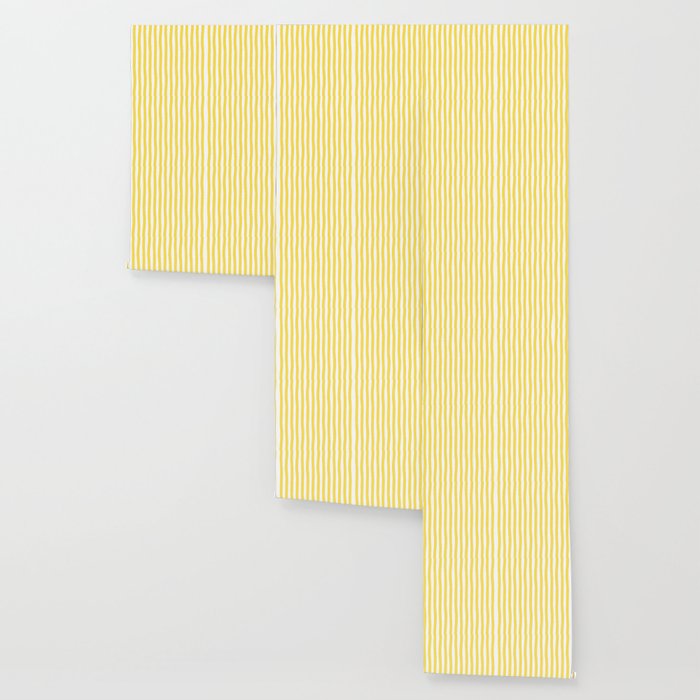 Yellow and White Cabana Stripes Palm Beach Preppy Wallpaper Gallery Image 3