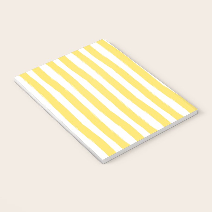 Yellow and White Cabana Stripes Palm Beach Preppy Notebook Gallery Image 3