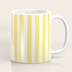 Yellow and White Cabana Stripes Palm Beach Preppy Coffee Mug Gallery Image 1