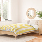 Yellow and White Cabana Stripes Palm Beach Preppy Duvet Cover Gallery Image 2