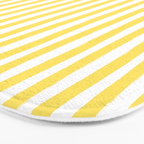 Yellow and White Cabana Stripes Palm Beach Preppy Bath Mat Gallery Image 3