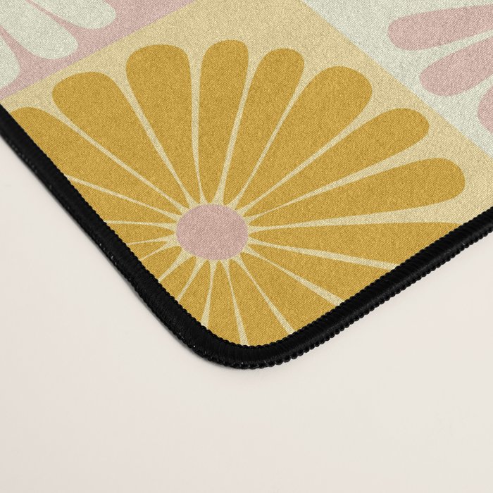 Retro Flowers Check Pattern XXVII Desk Mat Gallery Image 4