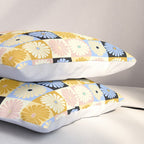 Retro Flowers Check Pattern XXVII Pillow Sham Gallery Image 3