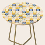 Retro Flowers Check Pattern XXVII Side Table Gallery Image 2