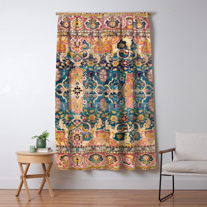 Amritsar Punjab North Indian Rug Print Window Curtain Gallery Image 1