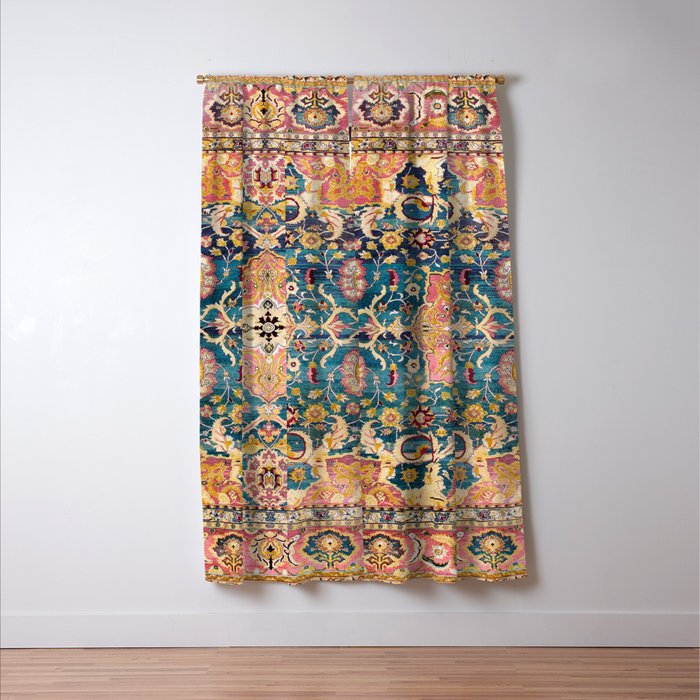 Amritsar Punjab North Indian Rug Print Window Curtain Gallery Image 3