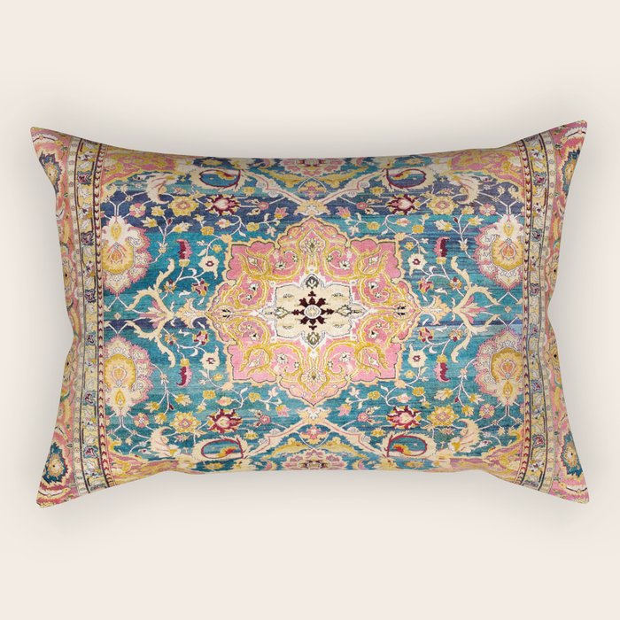 Amritsar Punjab North Indian Rug Print Rectangular Pillow Gallery Image 2