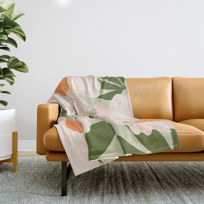 Freya's flower - greenery Throw Blanket Gallery Image 1