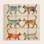 Cat Collection: Watercolor Wood Wall Art Gallery Image 1