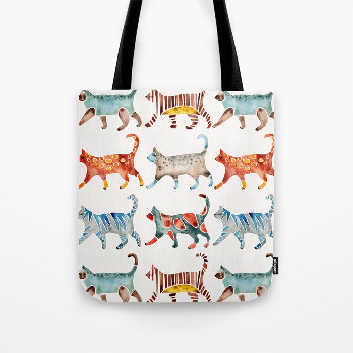 Cat Collection: Watercolor Tote Bag Gallery Image 1