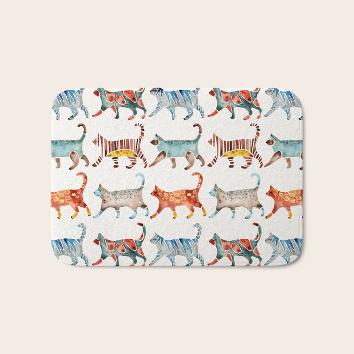 Cat Collection: Watercolor Bath Mat Gallery Image 1