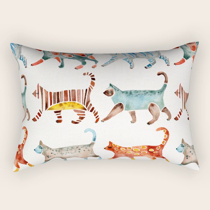 Cat Collection: Watercolor Rectangular Pillow Gallery Image 2
