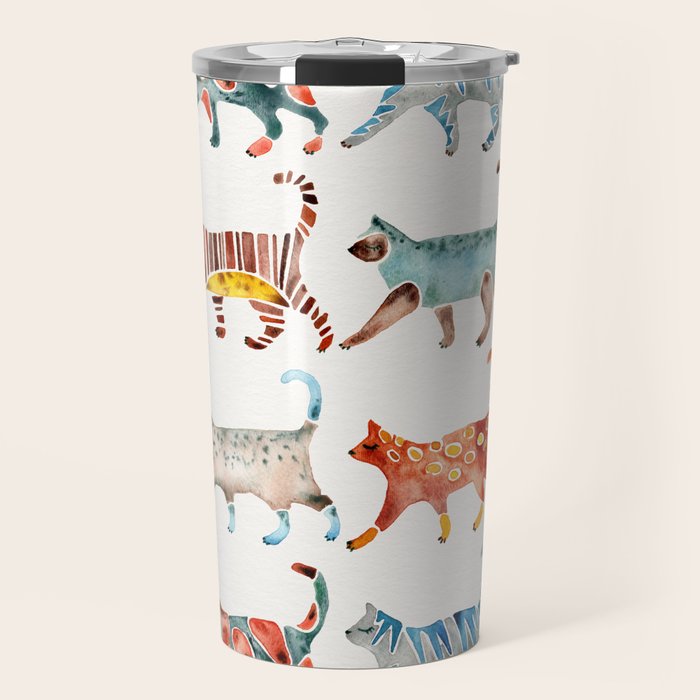 Cat Collection: Watercolor Travel Mug Gallery Image 1