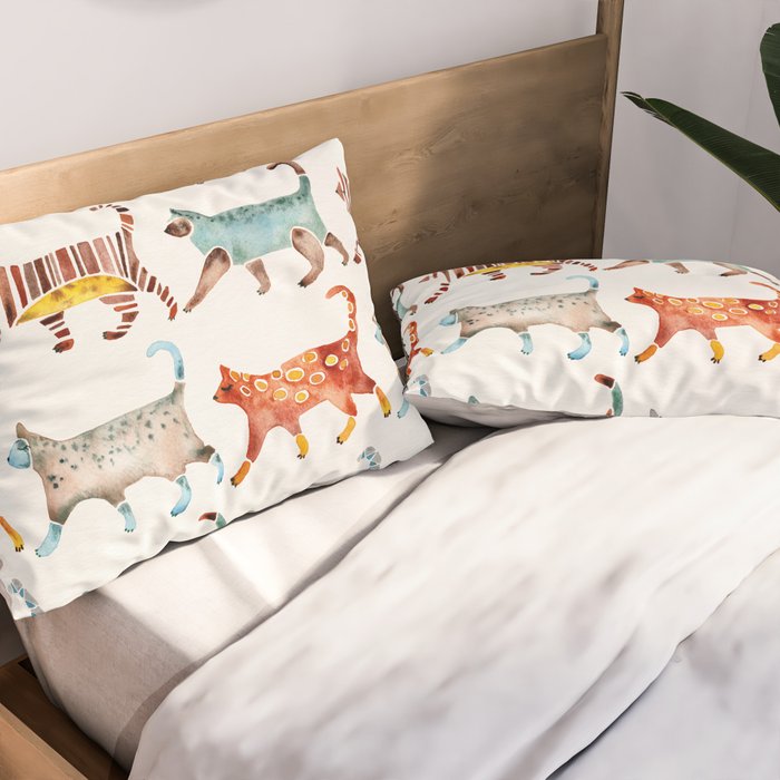 Cat Collection: Watercolor Pillow Sham Gallery Image 2
