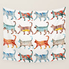 Cat Collection: Watercolor Wall Tapestry Gallery Image 4
