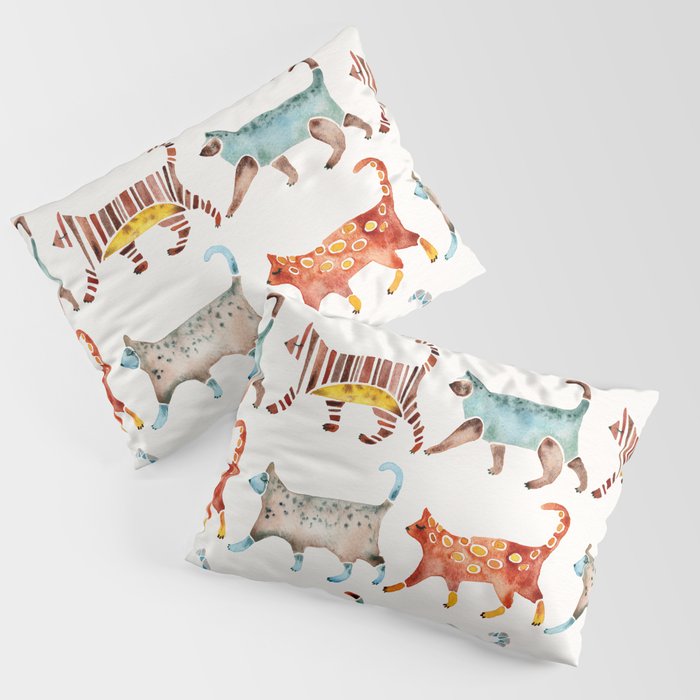 Cat Collection: Watercolor Pillow Sham Gallery Image 3