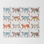 Cat Collection: Watercolor Throw Blanket Gallery Image 2