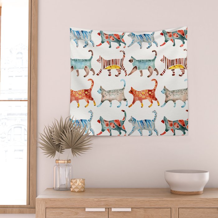 Cat Collection: Watercolor Wall Tapestry Gallery Image 2