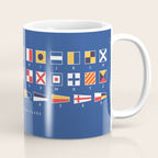 Maritime Nautical Signal Flags Chart - Navy Coffee Mug Gallery Image 1