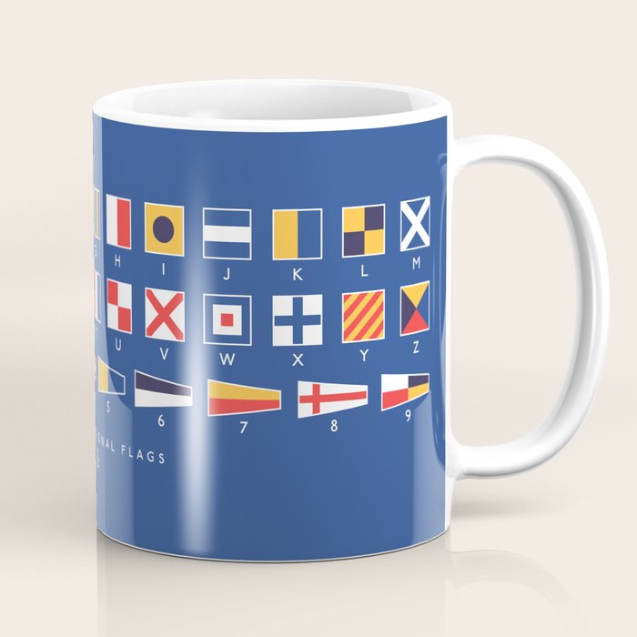 Maritime Nautical Signal Flags Chart - Navy Coffee Mug Gallery Image 1