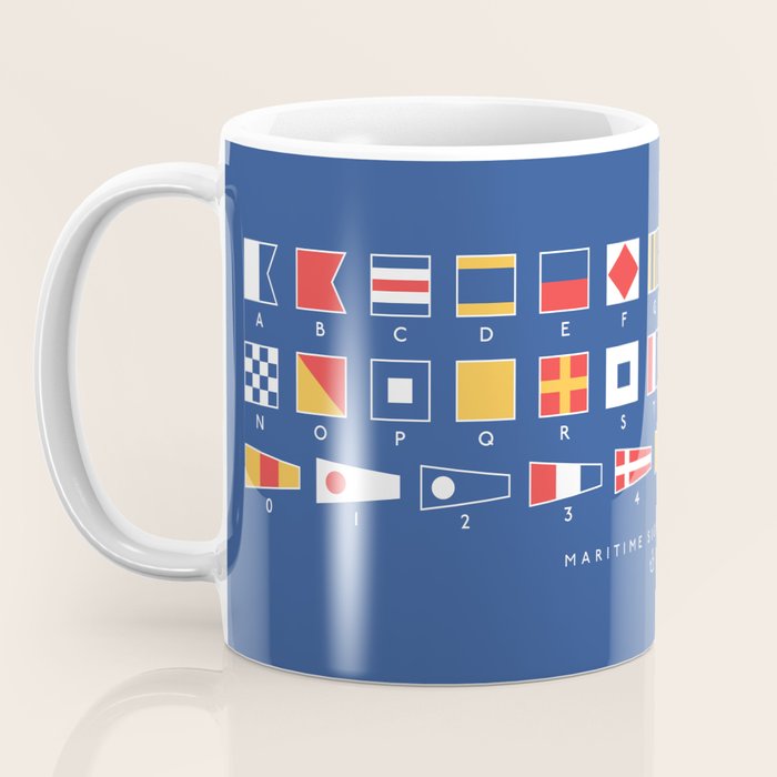Maritime Nautical Signal Flags Chart - Navy Coffee Mug Gallery Image 3
