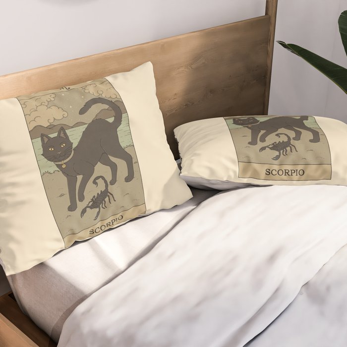 Scorpio Cat Pillow Sham Gallery Image 2