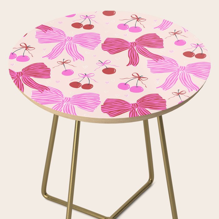 Striped Bows with Cherries  Side Table Gallery Image 2